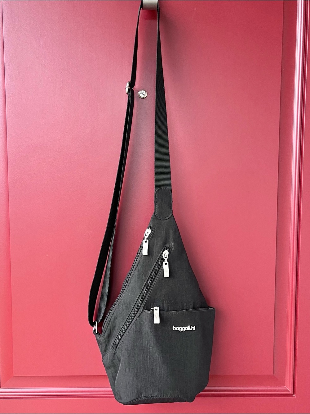 Like New Baggallini Mini Sling Bag - Black